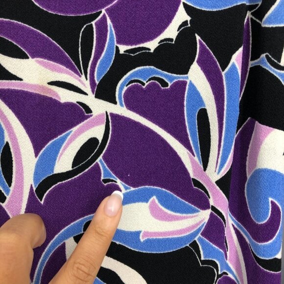 Juicy Couture Purple Black Abstract Long sleeve Viscose Mini  Dress size S - Picture 14 of 16